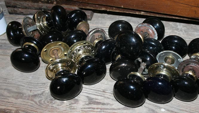 Black ceramic handles