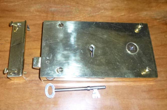 Brass rim lock