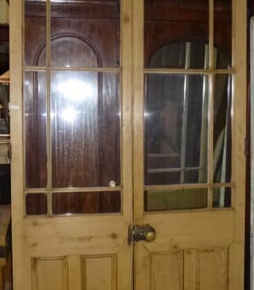 Pair pine French doors