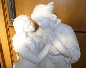 Superb white statuary marble carving
