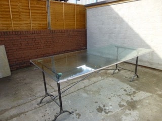 Glass Topped Table