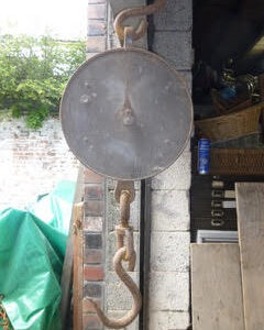 Copper fronted weighing scales
