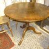 Round Victorian tilt topped oak table