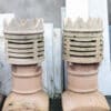 Pair Buff Terracotta Crown Chimney Pots