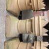 Set of 4 crown buff chimney pots in very good condition. Each one cost