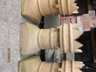 Set of 4 crown buff chimney pots in very good condition. Each one cost