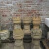 Set of 5 crown chimney pots