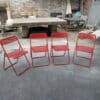 Set of 4 folding metal chairs