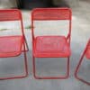 Set of 4 folding metal chairs