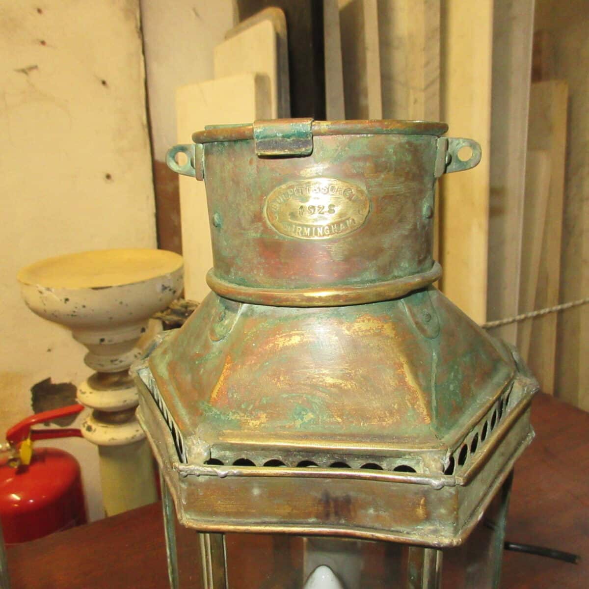 Pair of period brass wall lanterns